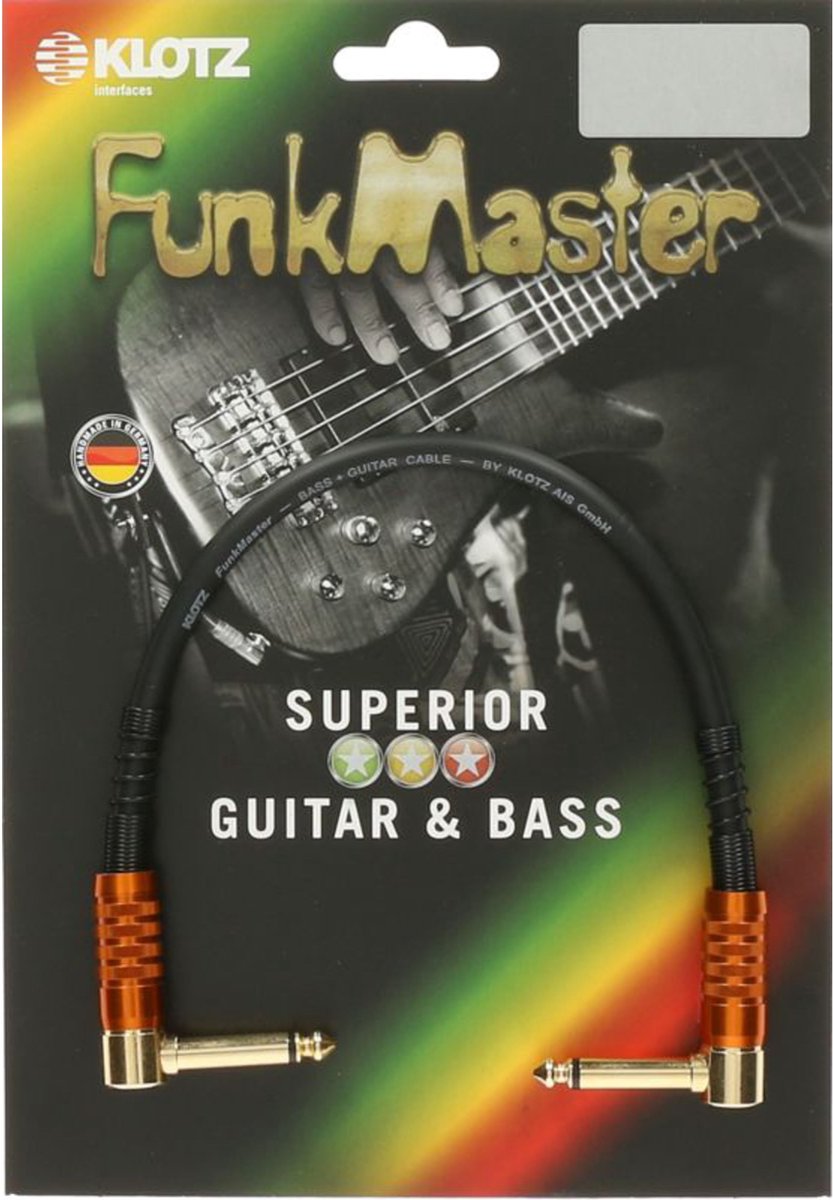 Klotz TMRR-0020 jack haaks - jack haaks gold 20 cm patchkabel