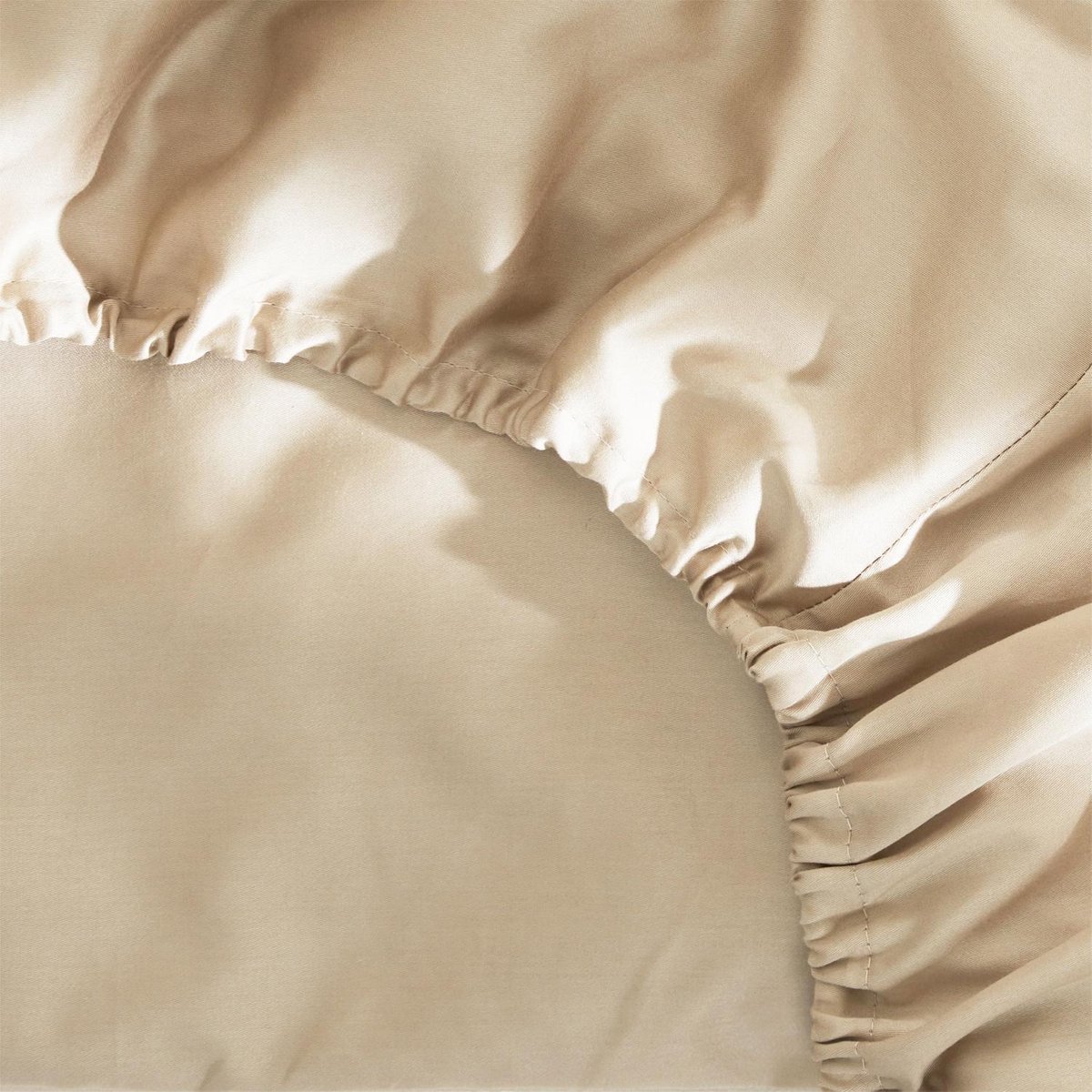 Damai Splittopper Single Split Hoeslaken Biologisch Katoen Satijn - taupe