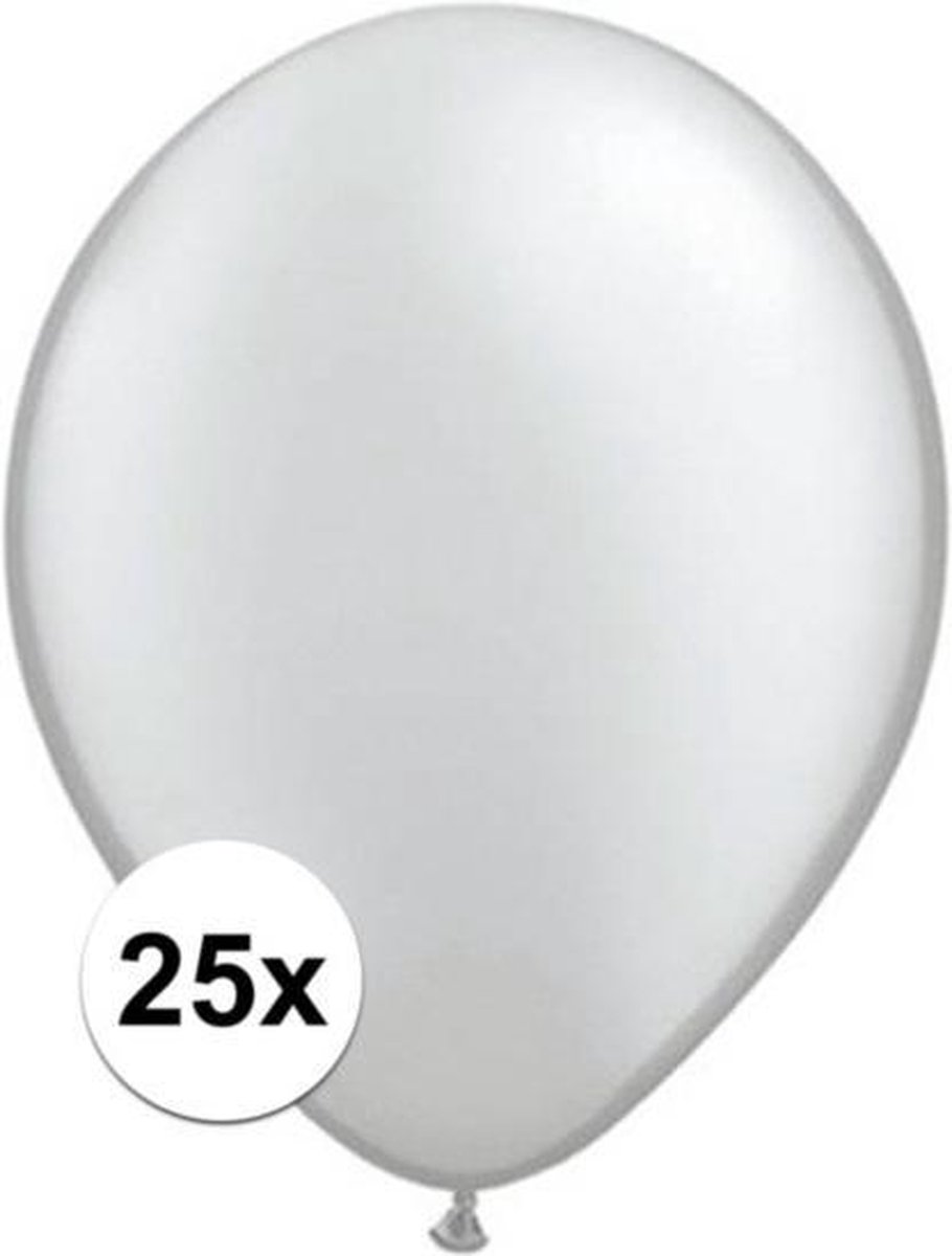 Qualatex ballonnen metallic zilver 25 stuks - Silver