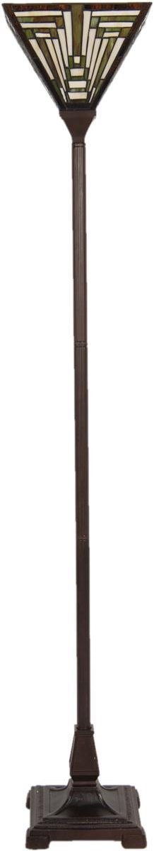 Clayre & Eef Vloerlamp tiffany - 31*31*187 cm e27/max 1*60w - multi - glas / polyresin - rechthoek - lumilamp - 5LL-6079 - Beige