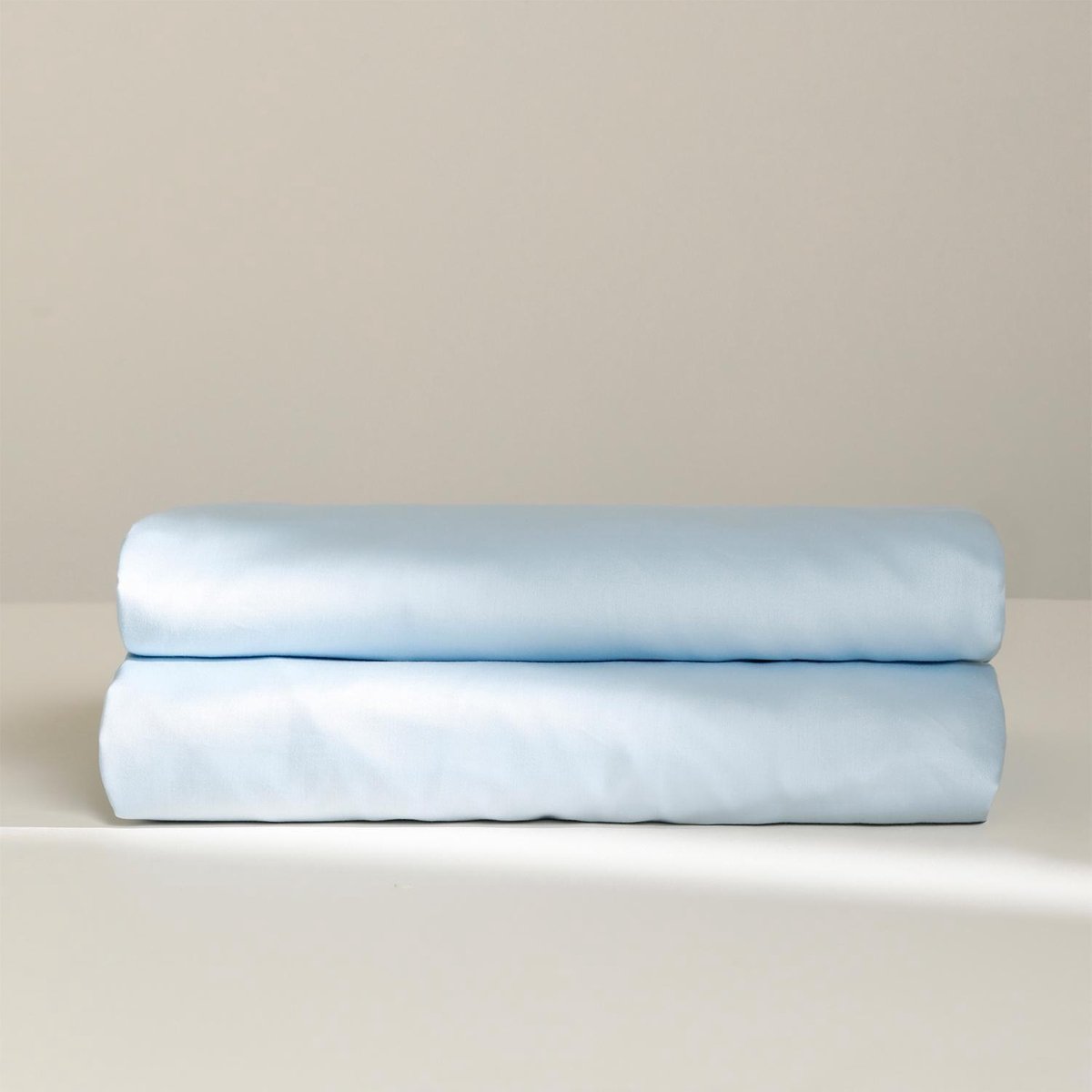 Damai Laken Biologisch Katoen Satijn - sky blue - Blauw