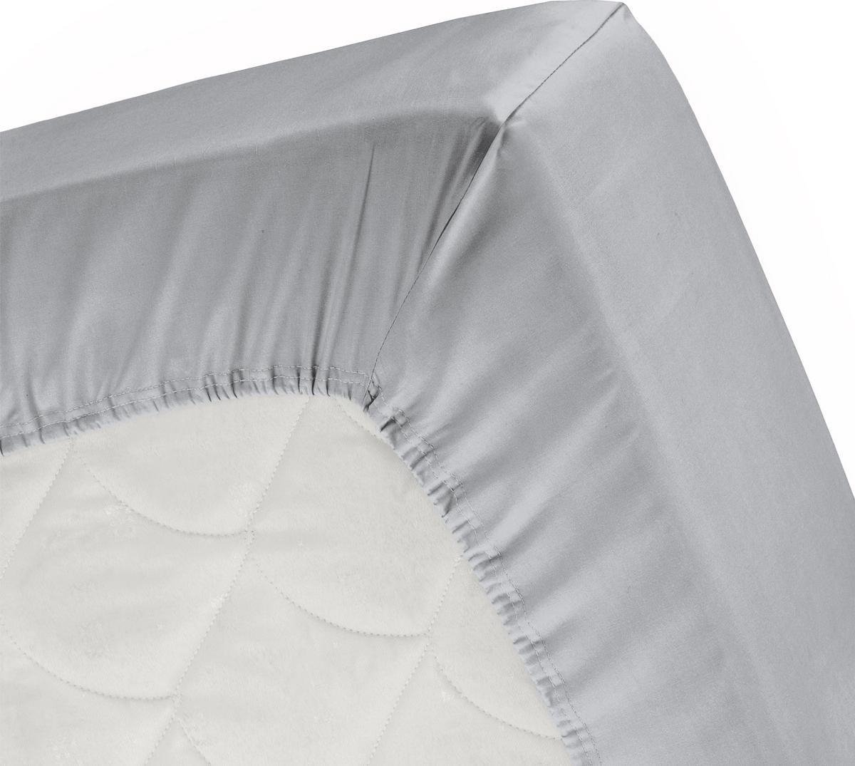 Damai Topper Hoeslaken Biologisch Katoen Satijn - light grey - Grijs