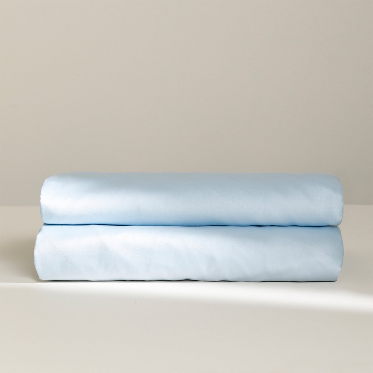 Damai Topper Hoeslaken Biologisch Katoen Satijn - sky blue - Blauw