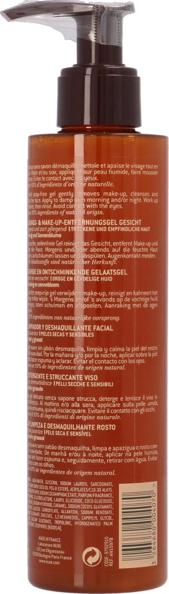 Nuxe Reve De Miel Face Cleansing En Make-up Removing Gel 200ml