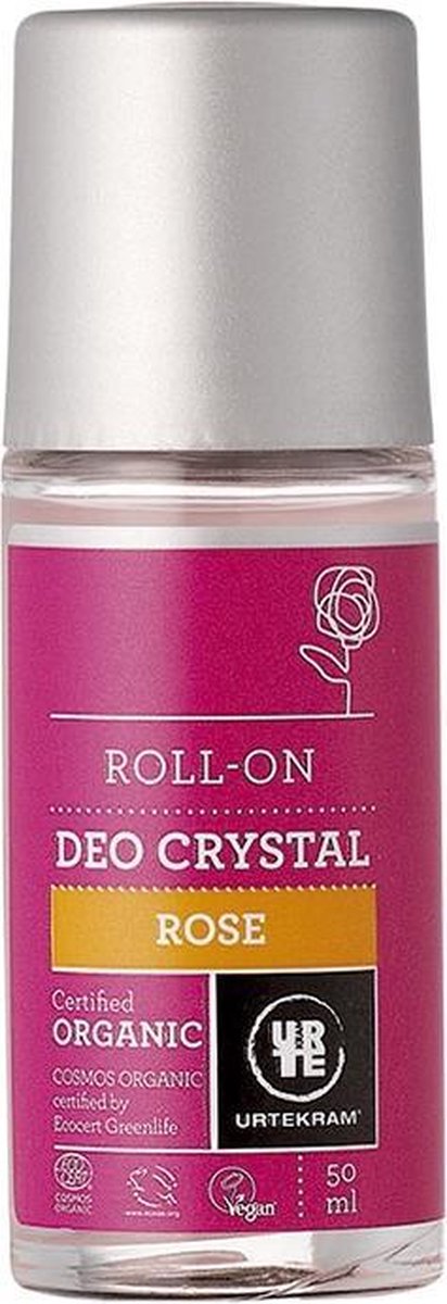 Urtekram Deodorant Roll On Crystaln 50ml - Roze