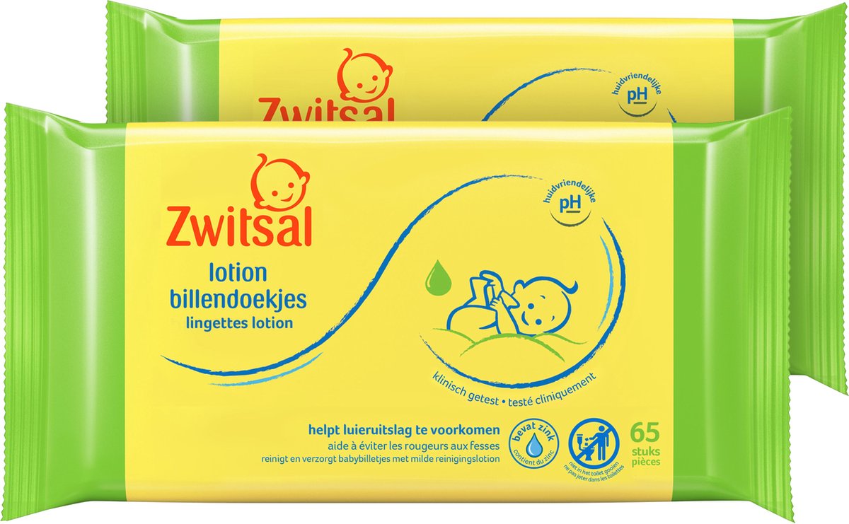 Zwitsal Lotion Billendoekjes 2x65st