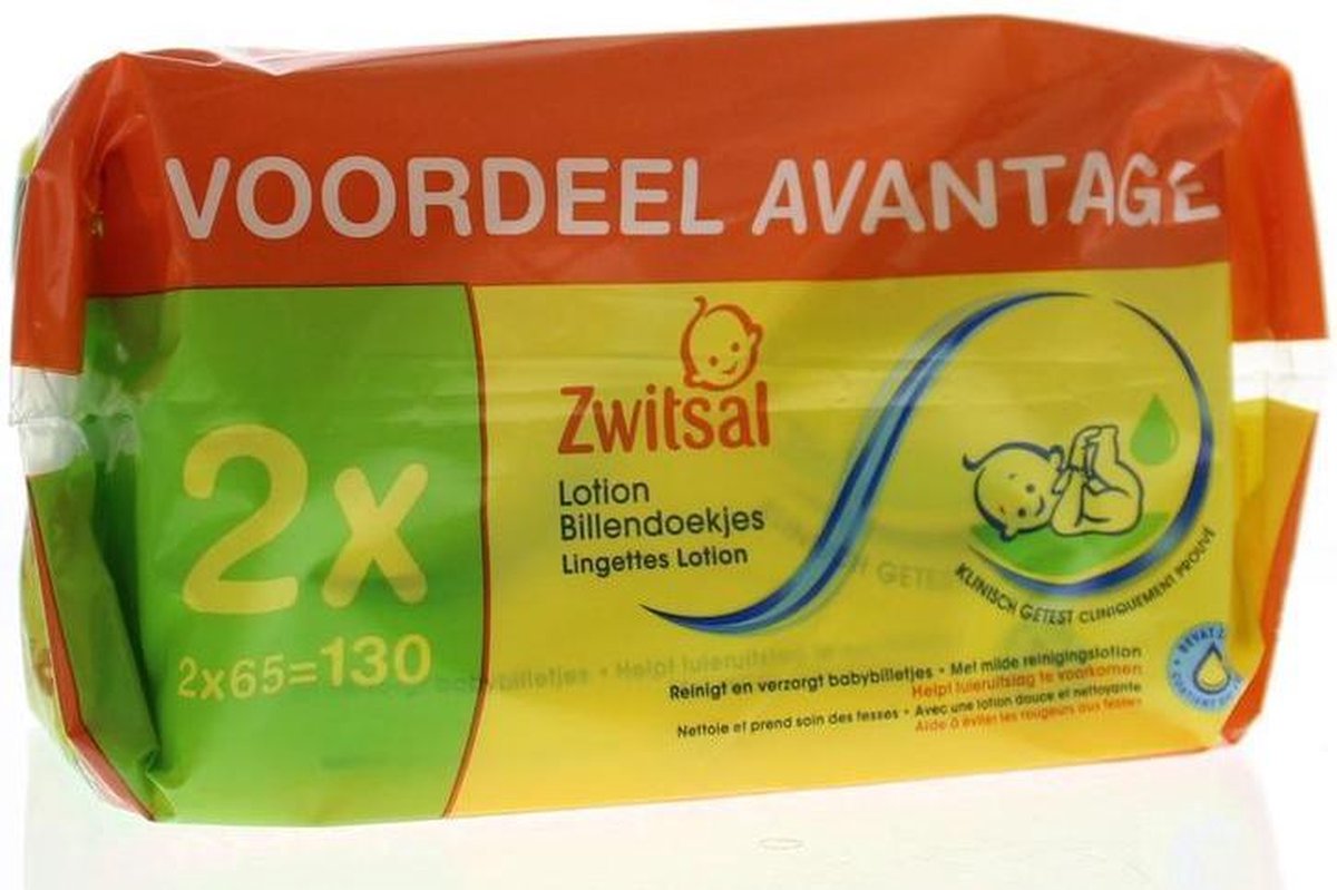 Zwitsal Lotion Billendoekjes 2x65st