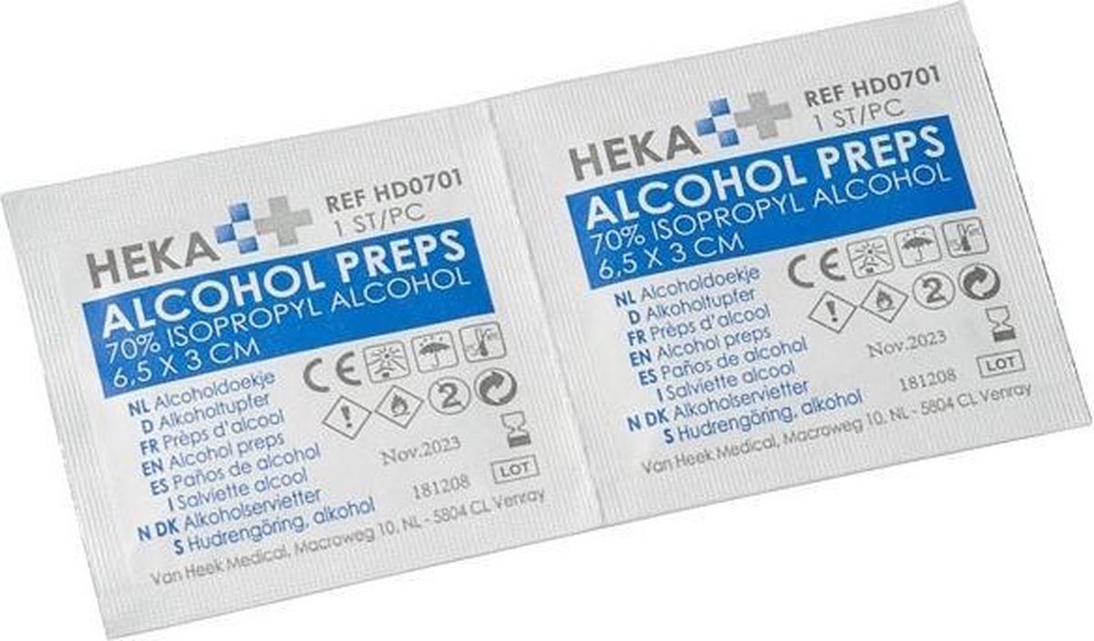 Heka Van Heek Medical Alcohol Doekjes 65 Cm X 3 Cm