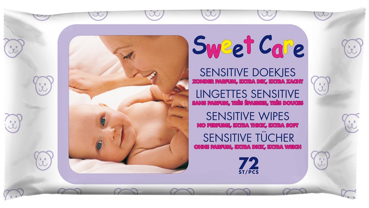 Sweet Care Sweetcare Billendoekjes Babydoekjes Sensitive - 72 Stuks