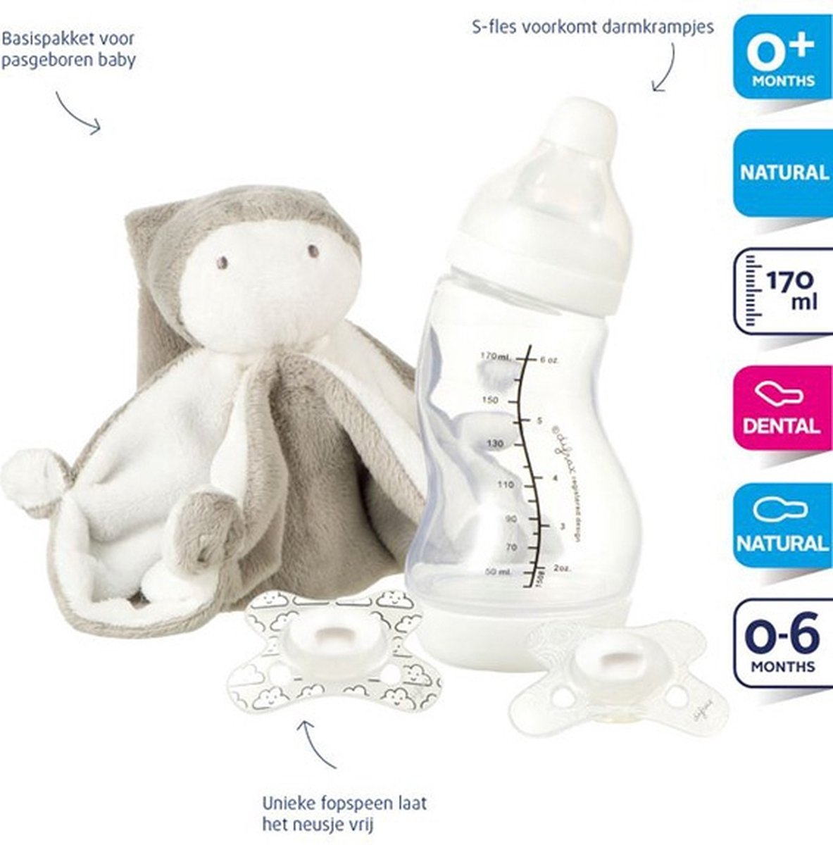 Difrax Cadeauset Hello Baby Per Stuk - Wit