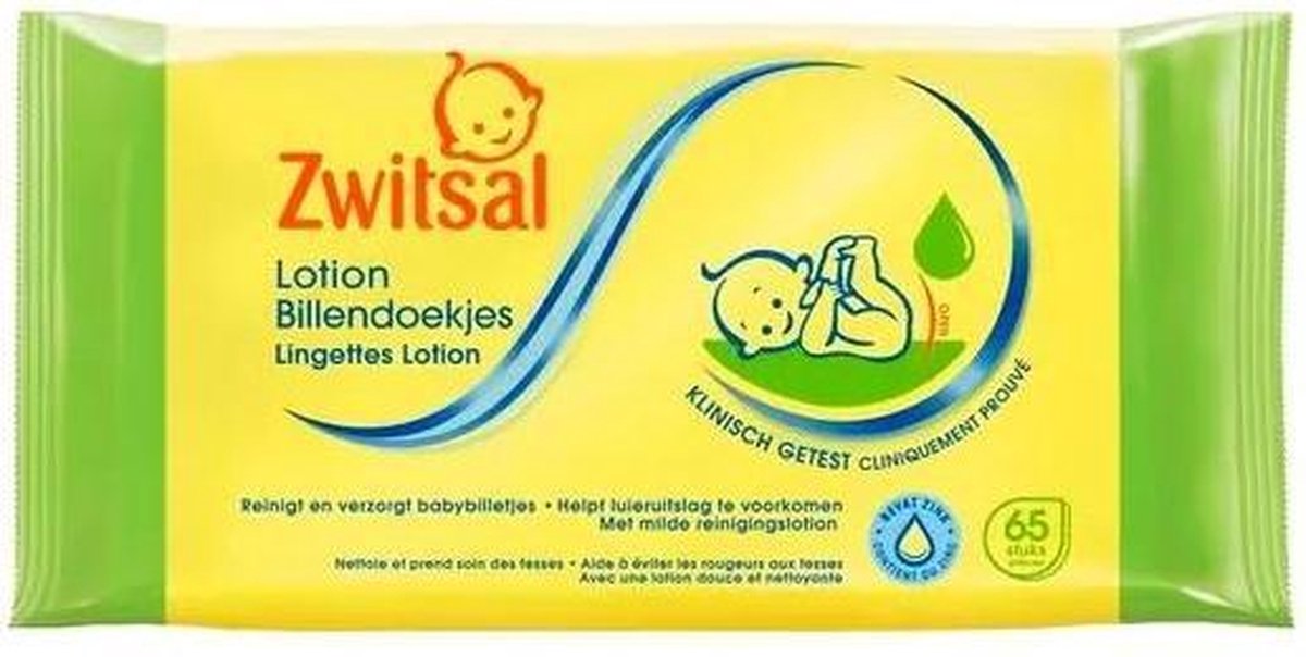 Zwitsal Billendoekjes Babydoekjes Lotion - 65 Stuks