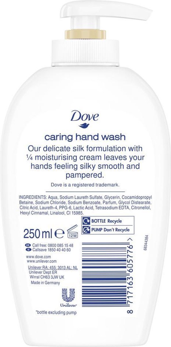 Dove Zeep Pomp Silk 250ml