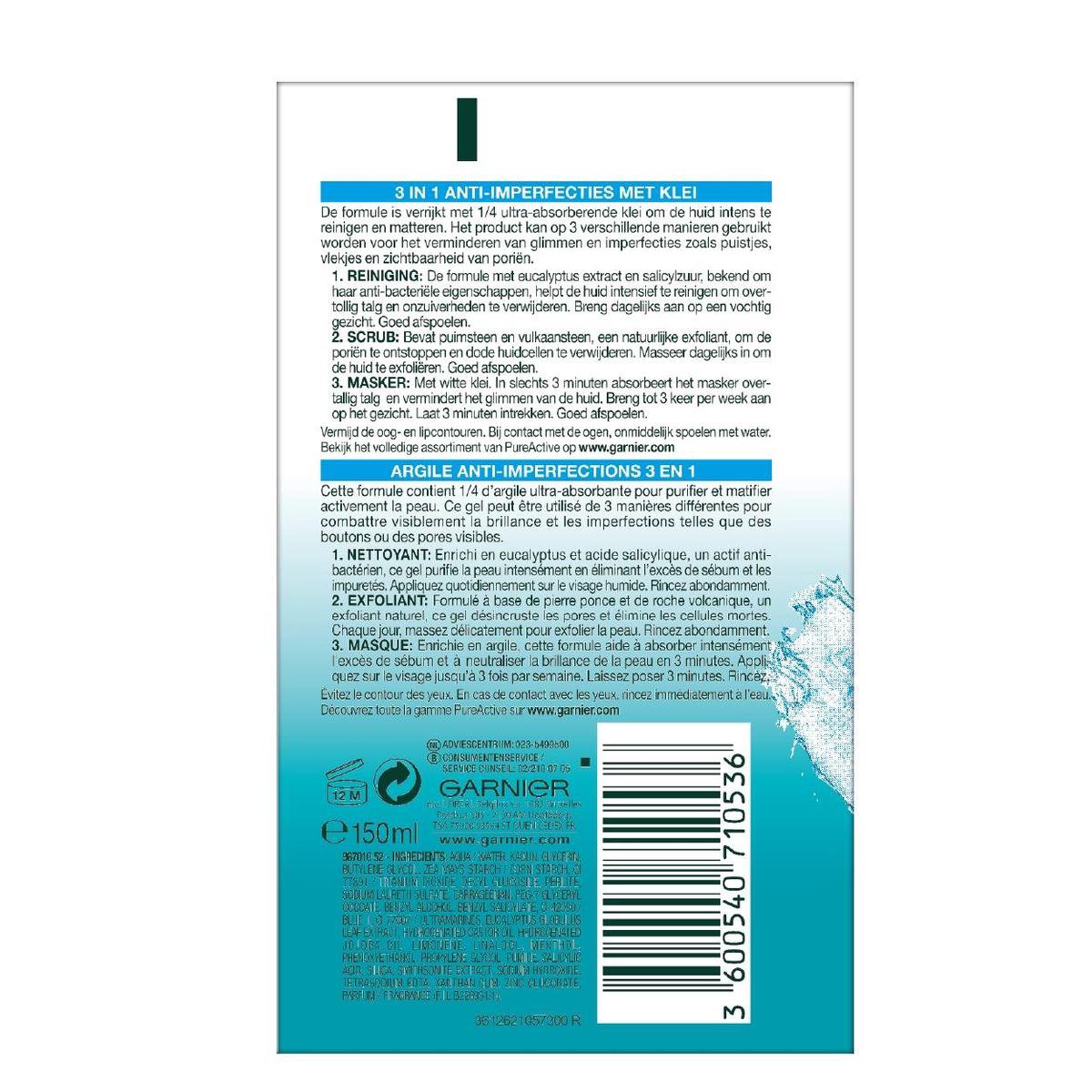 Garnier Skin Naturals Pure Active 3in1 150ml