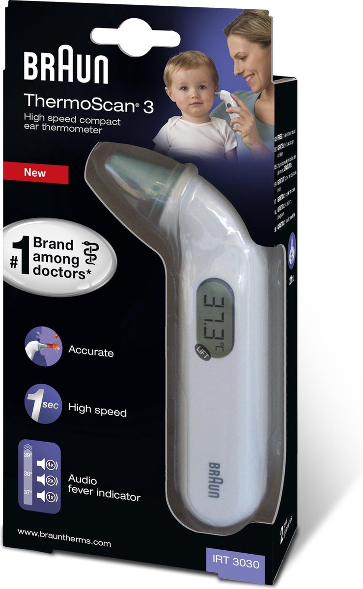 Braun Oorthermometer IRT3030 - Grijs