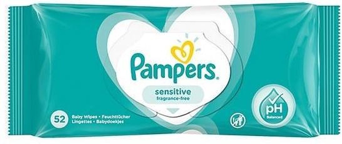 Pampers Billendoekjes Babydoekjes Sensitive Navulling - 52 Stuks