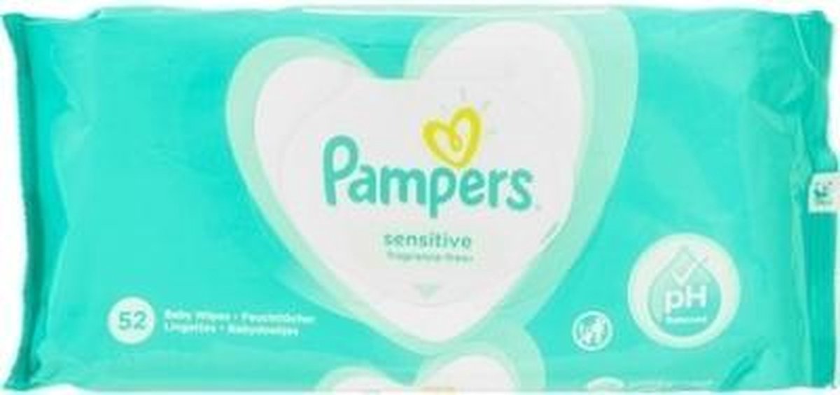 Pampers Billendoekjes Babydoekjes Sensitive Navulling - 52 Stuks