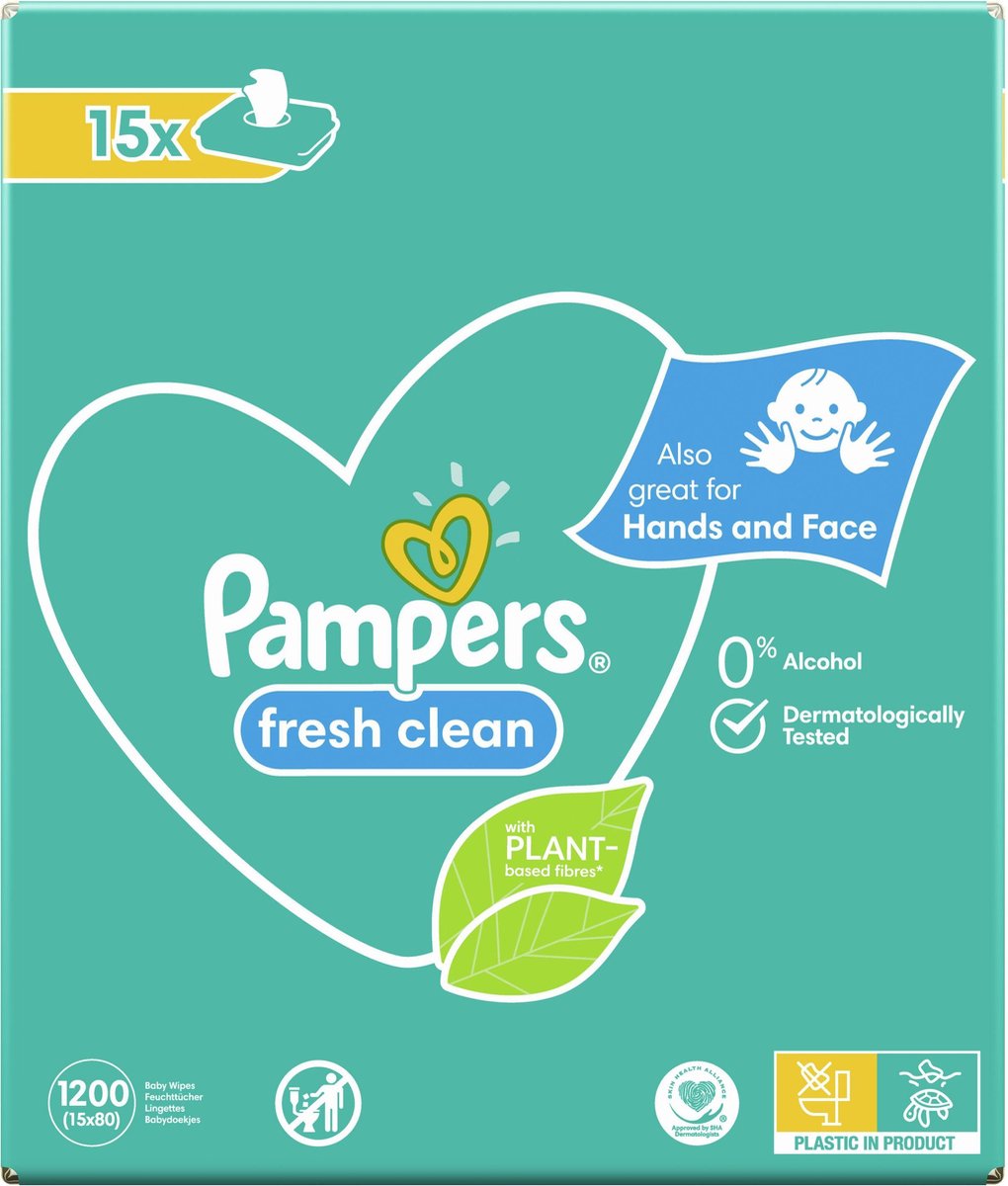 Pampers Billendoekjes Babydoekjes Fresh Clean Voordeelverpakking - 1200 Stuks