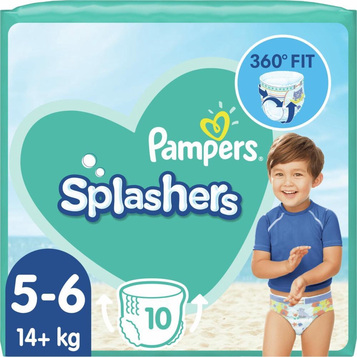 Pampers Splashers Maat 5-6 14kg Carrypack 10-Luiers