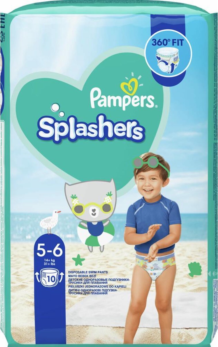 Pampers Splashers Maat 5-6 14kg Carrypack 10-Luiers