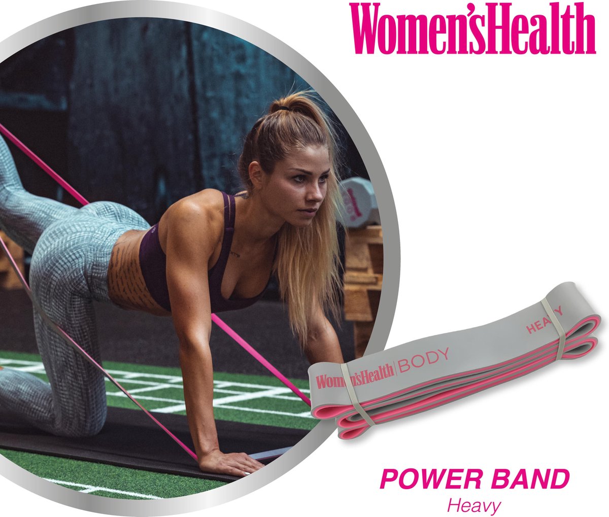 Women's Health Power Band - Sterk - Roze