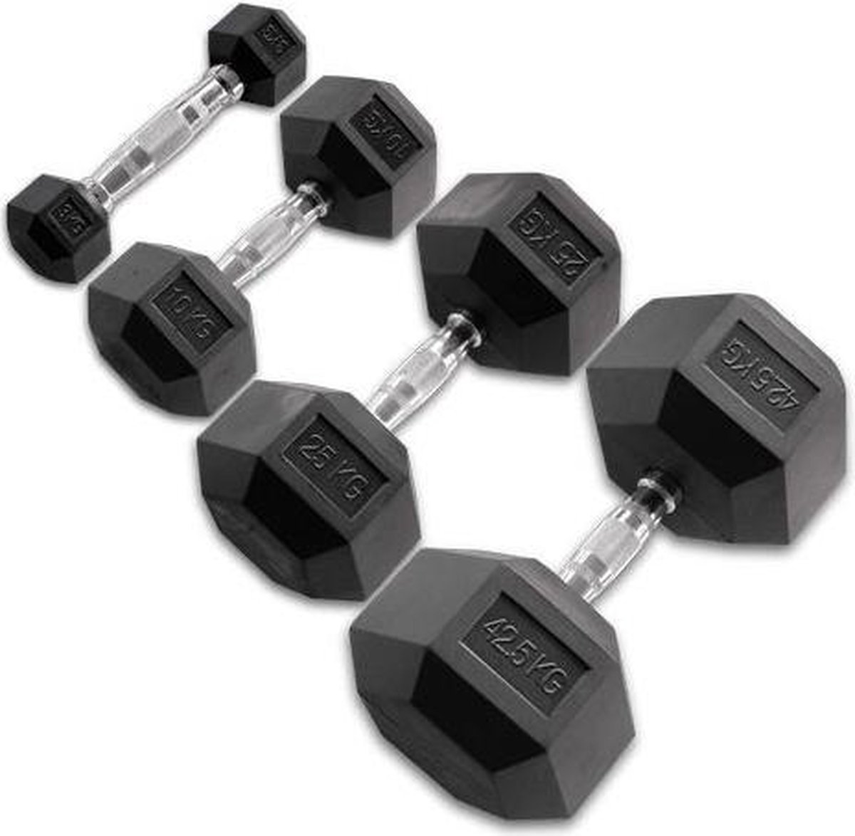 Body-Solid Hexagon Dumbbell - Rubber - 30 kg - Per paar