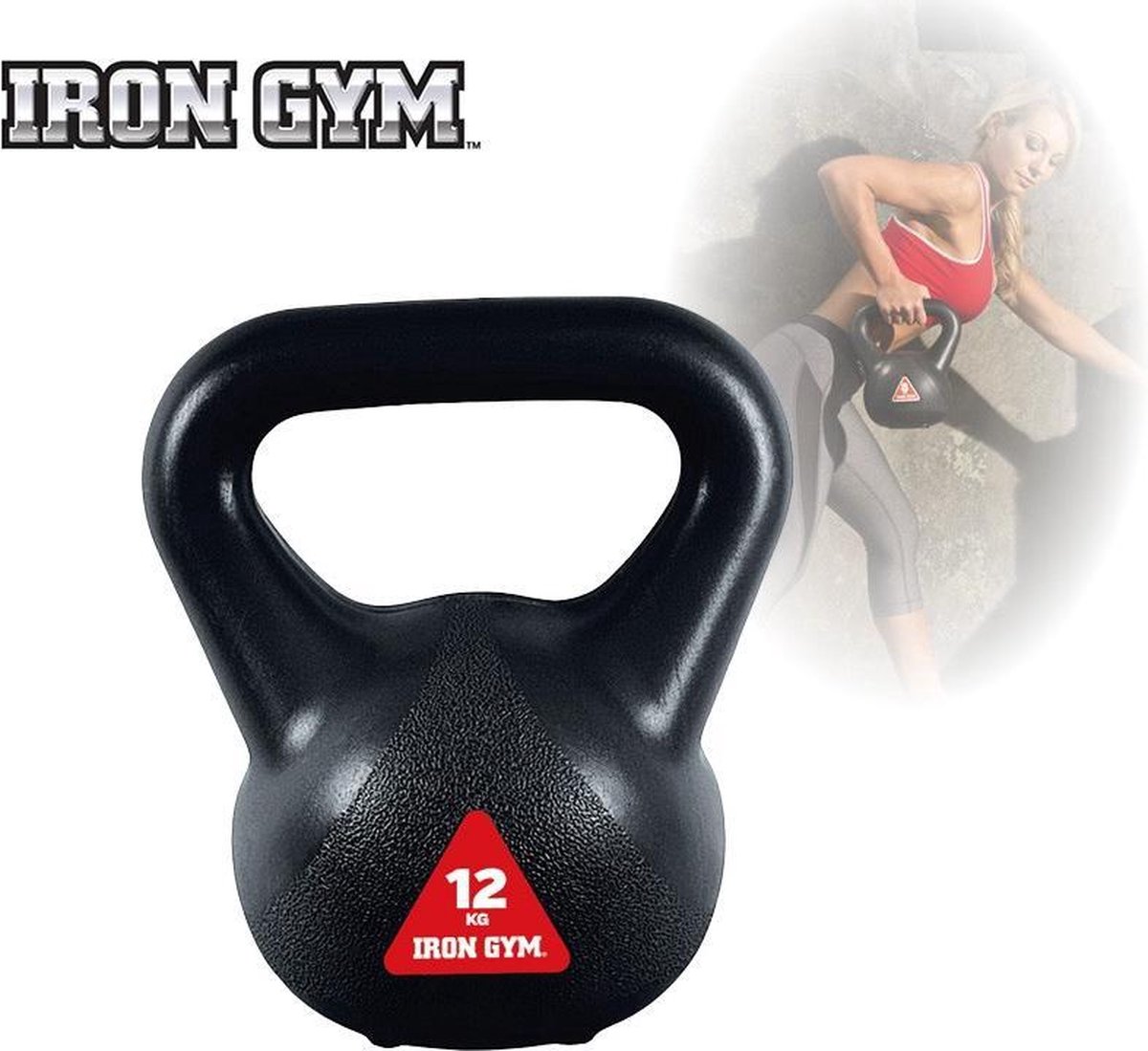Iron Gym Kettlebell 12kg - Zwart