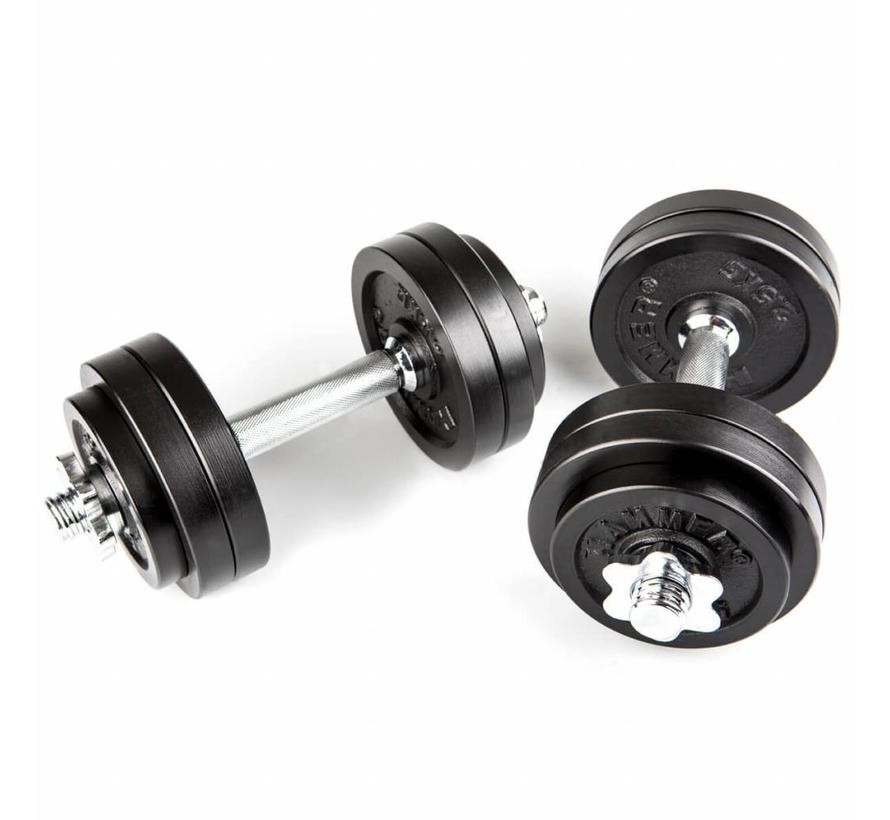 HAMMER Dumbbell Set 2 x 15 kg (30 kg) - Zwart