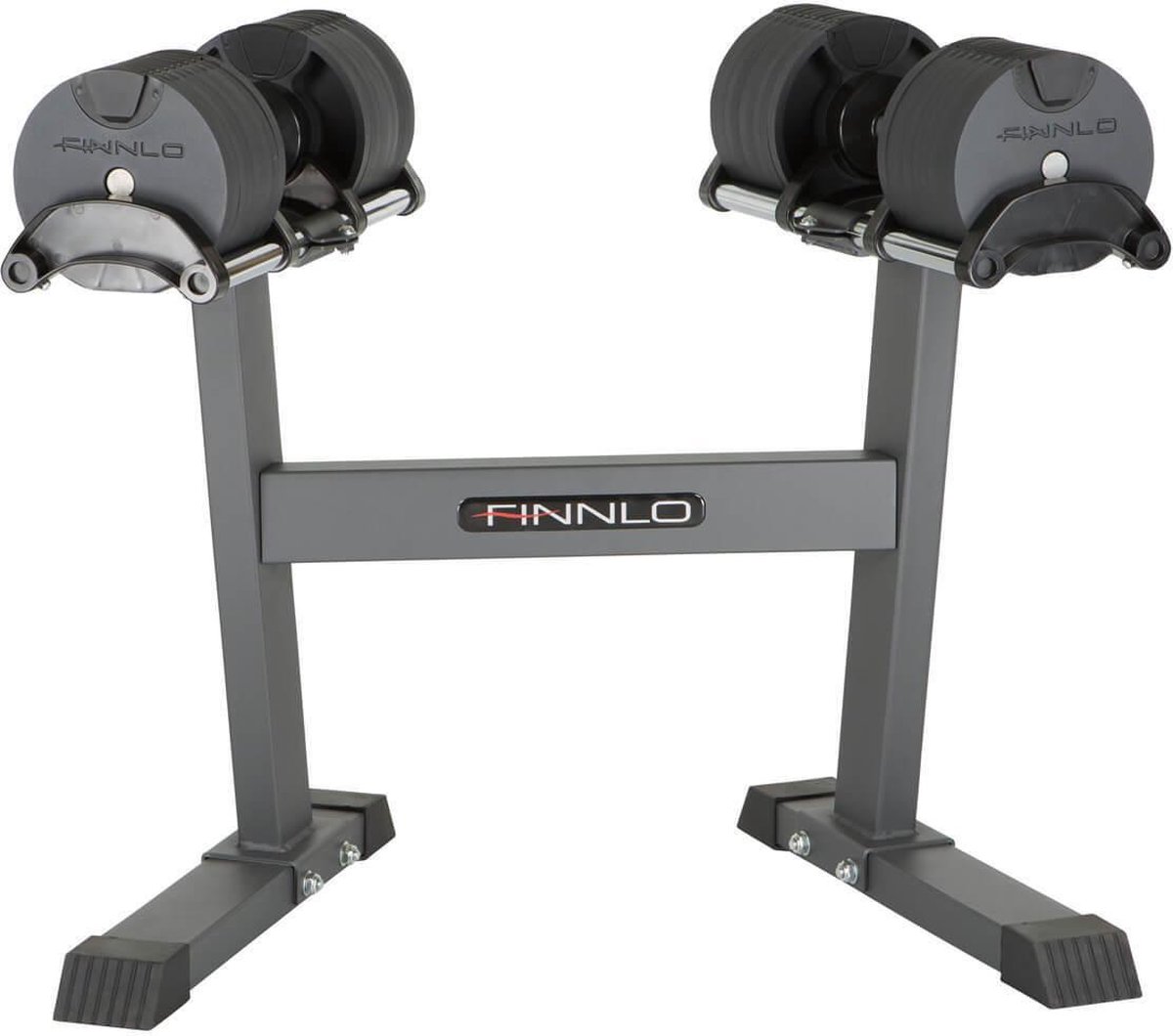 FINNLO SmartLock Verstelbare Dumbbell Set inclusief Opbergrek - 2 x 32 kg