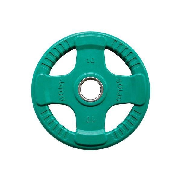 Body-Solid Gekleurde Olympische Rubber Halterschijf 10 kg - Groen