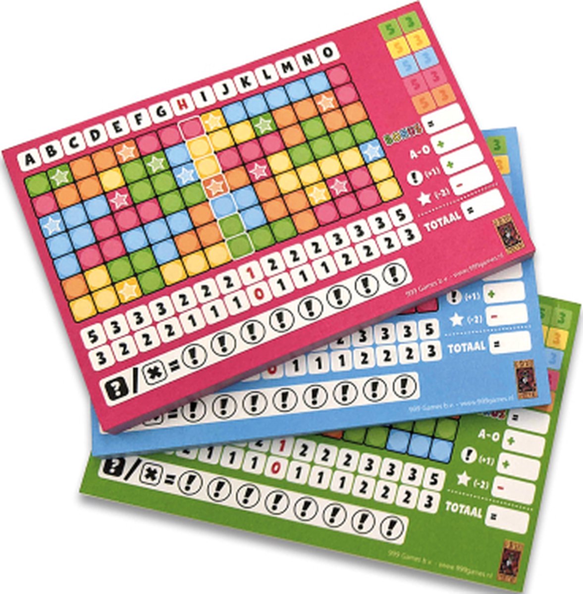 999Games Scoreblokken Keer Op Keer Drie Stuks Level 5, 6 En 7