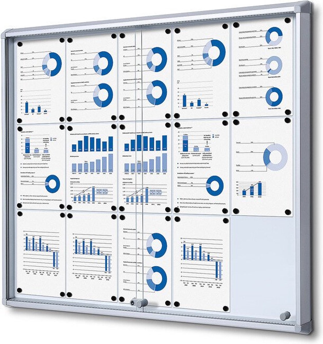 Jansen Display Vitrinekast / mededelingenbord Fire-proof - met schuifdeuren