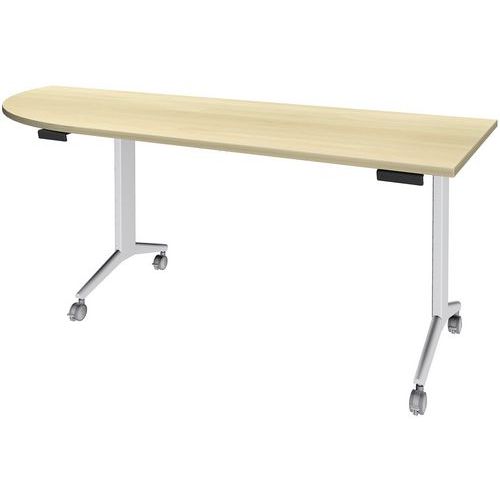 Simmob Tafel Idora 200x80 cm hoek links, witte voet