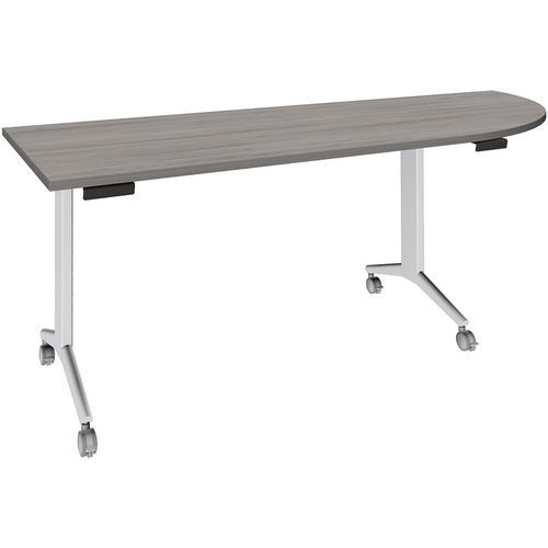 Simmob Tafel Idora 200x80 cm hoek rechts, witte voet