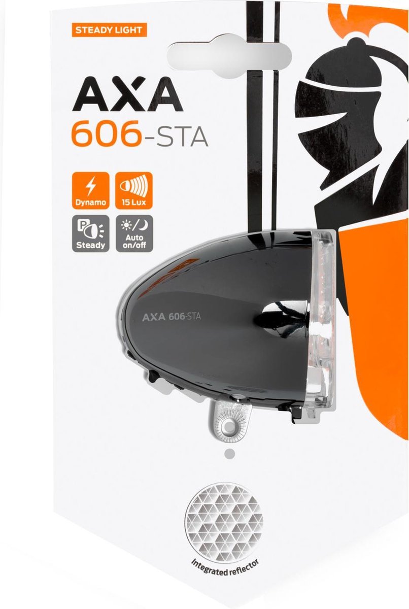 AXA koplamp Retro 606 Steady LED 15 lux dynamo - Zwart