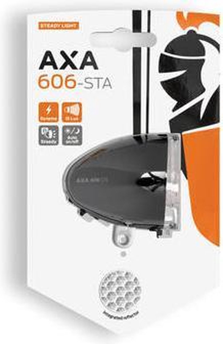 AXA koplamp Retro 606 Steady LED 15 lux dynamo - Zwart
