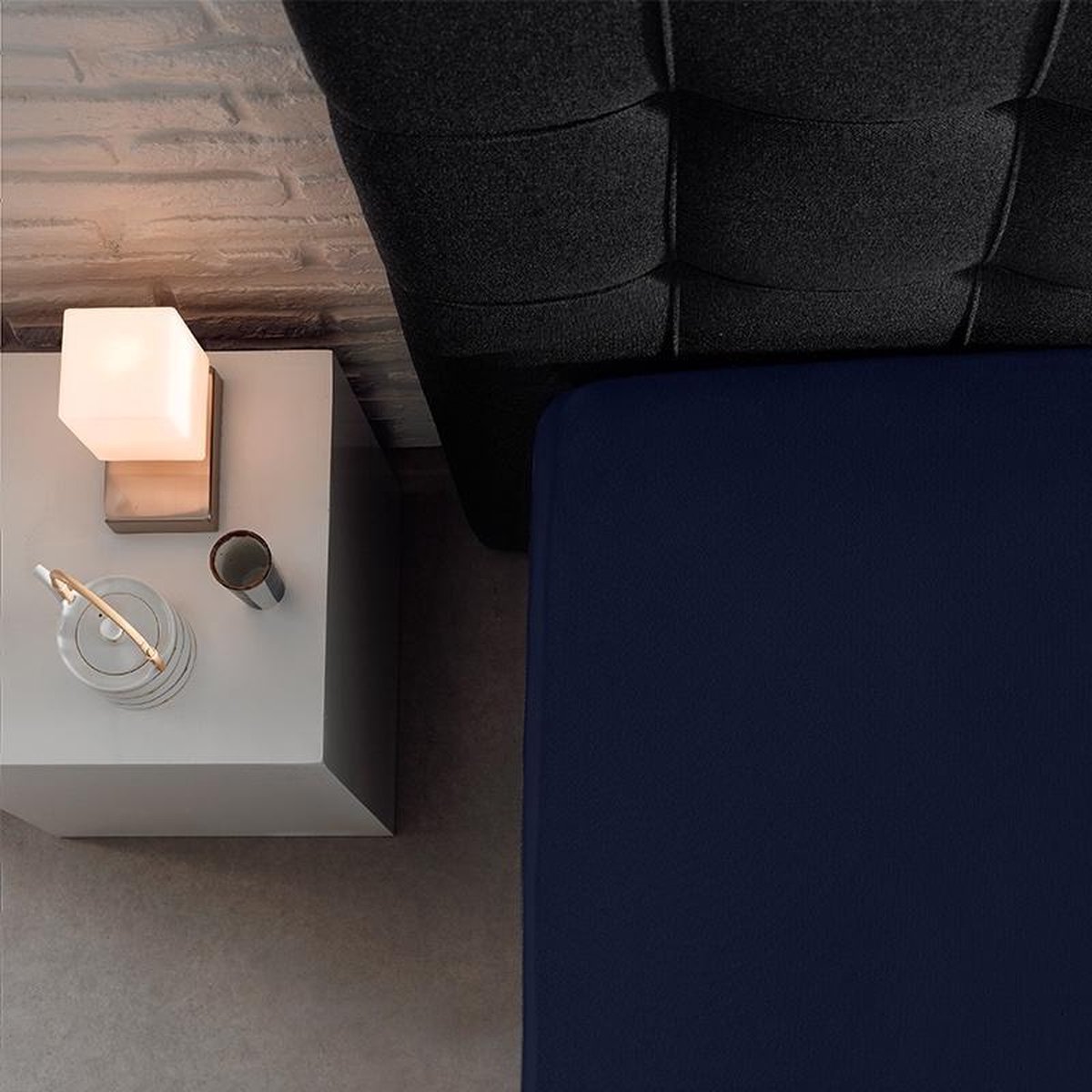 Home Care Jersey Hoeslaken - Indigo 80/90/100 x 200 cm - Blauw