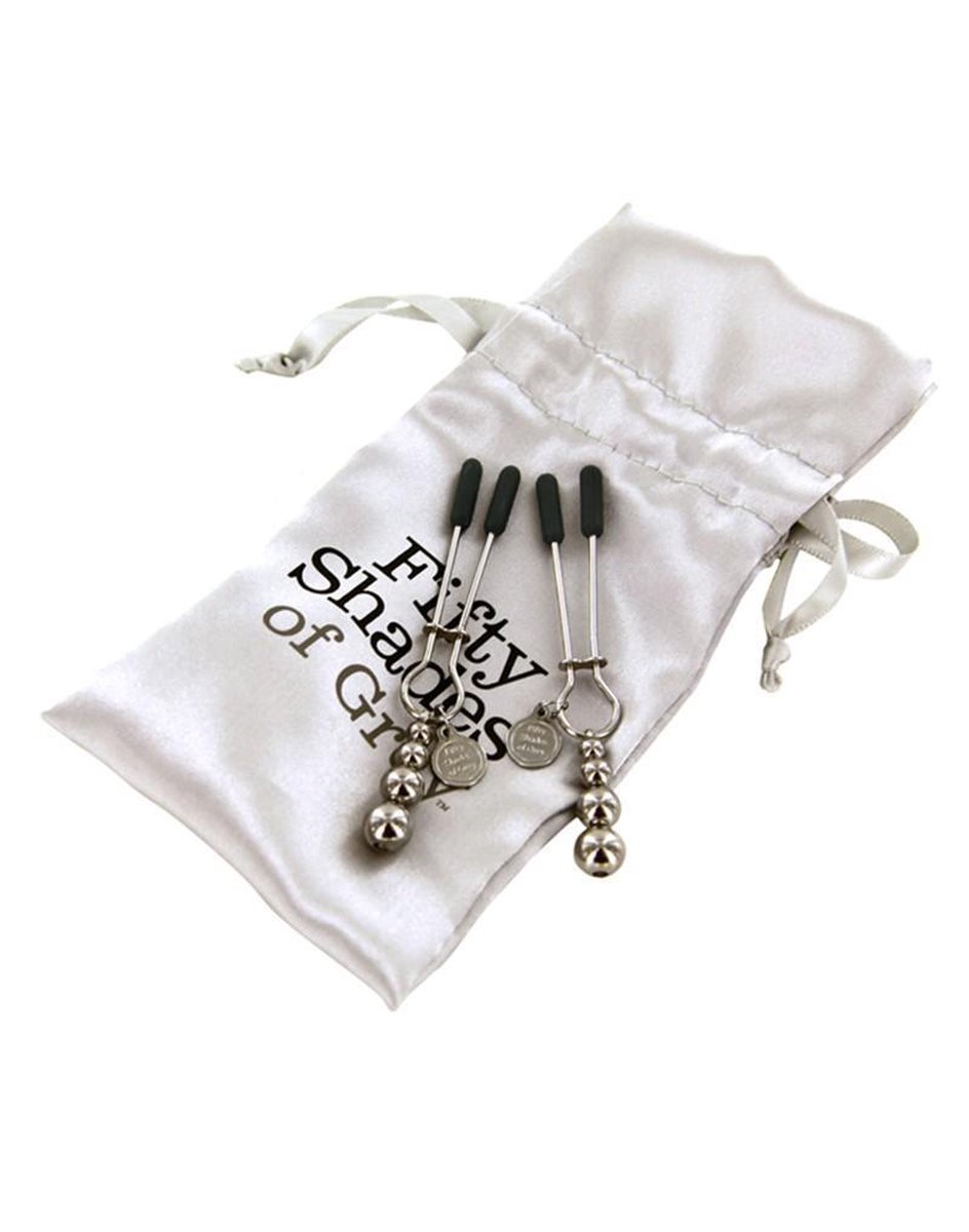 FIFTY SHADES The Pinch Adjustable Nipple Clamps - Zwart