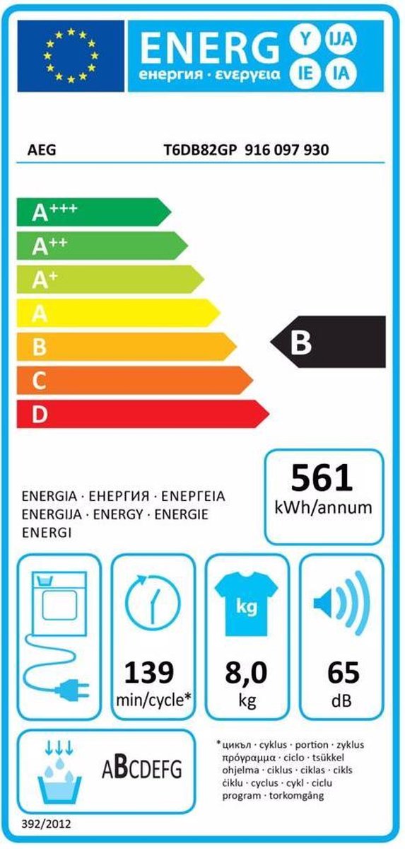 AEG T6DB82GP Refurbished - Wit