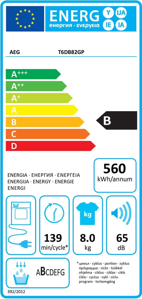 AEG T6DB82GP Refurbished - Wit