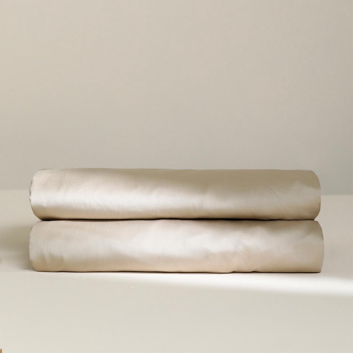 Damai Topper Hoeslaken Biologisch Katoen Satijn - taupe - Bruin