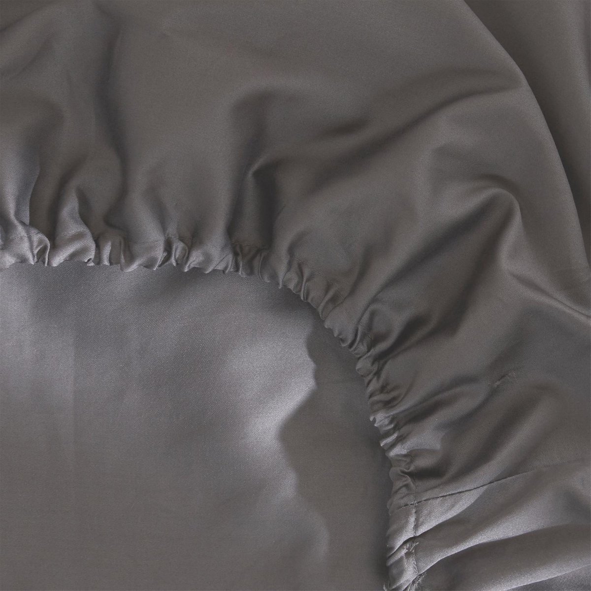 Damai Topper Hoeslaken Biologisch Katoen Satijn - anthracite - Grijs