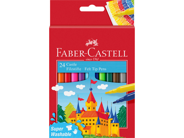 Faber Castell Viltstift Faber-Castell 24 stuks karton etui assorti