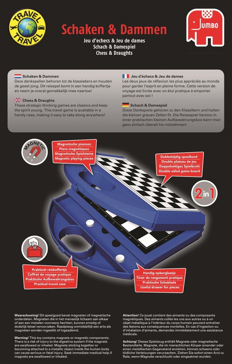 Jumbo Schaken & Dammen Compact - Blauw