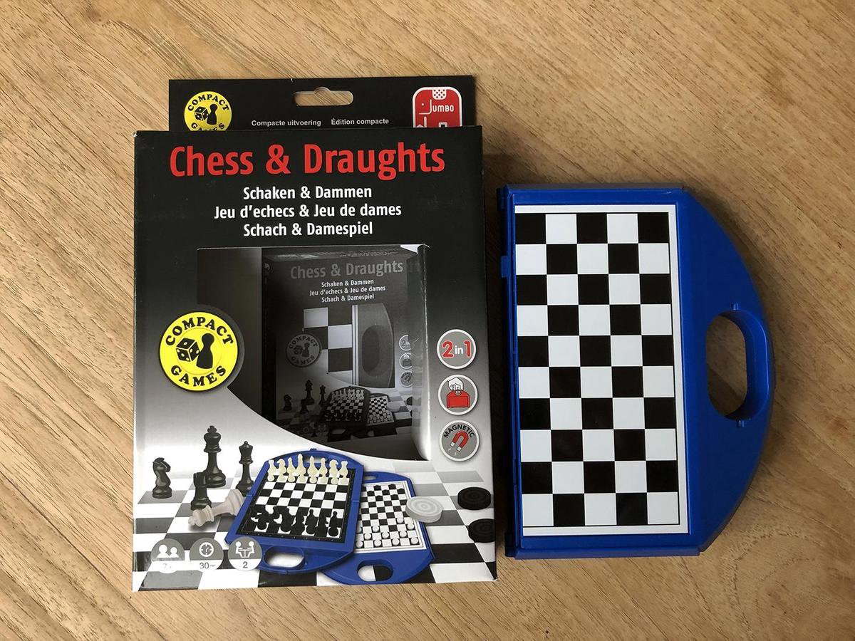Jumbo Schaken & Dammen Compact - Blauw