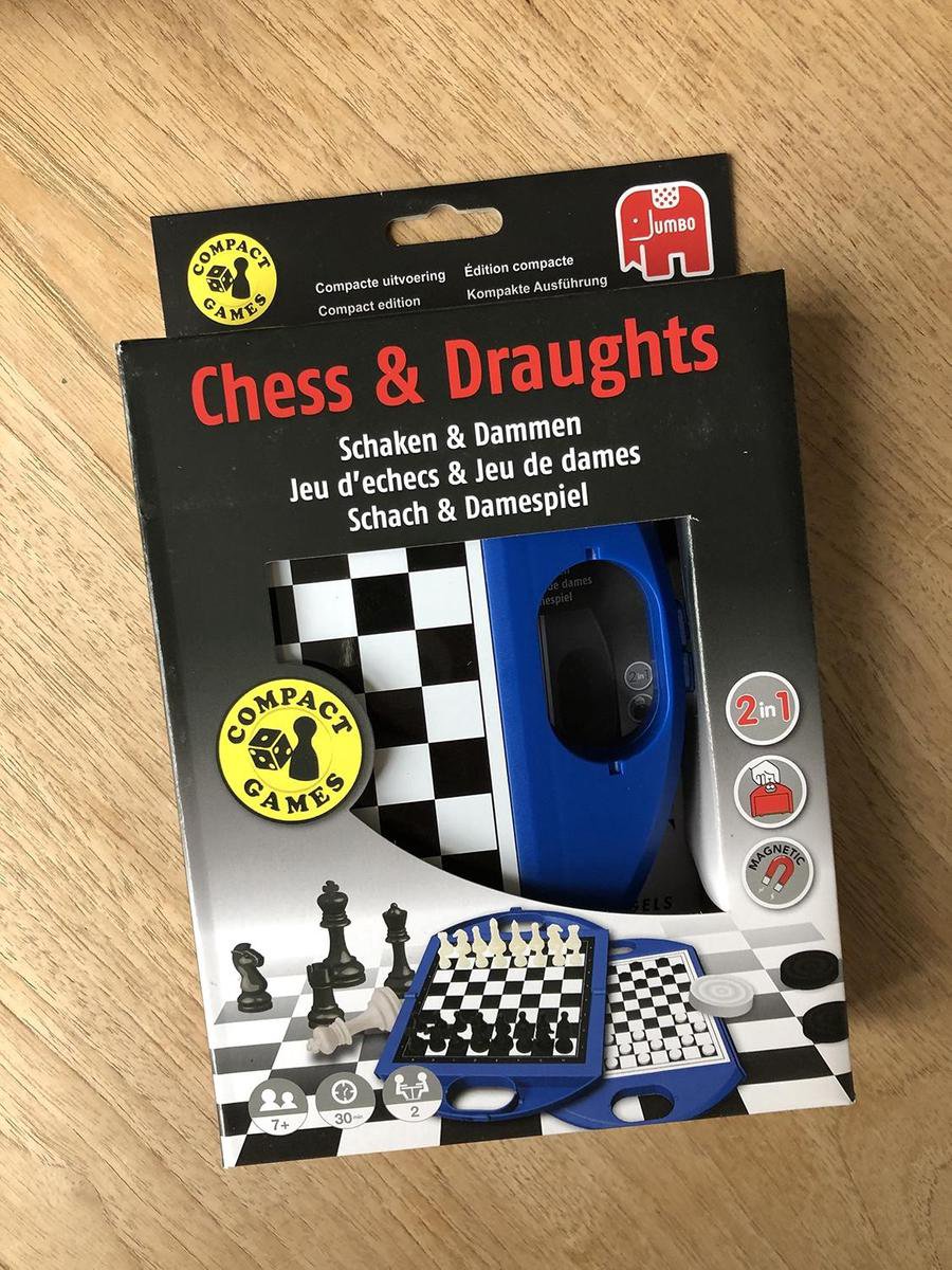 Jumbo Schaken & Dammen Compact - Blauw