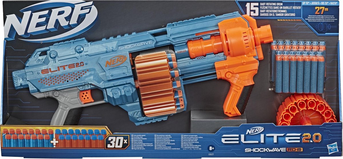 Hasbro NERF Elite 2.0 Shockwave Rd 15 - Blauw