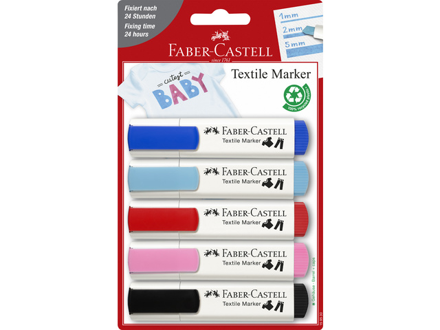 Faber Castell Textielmarkers Faber-Castell 5 stuks "BABY"