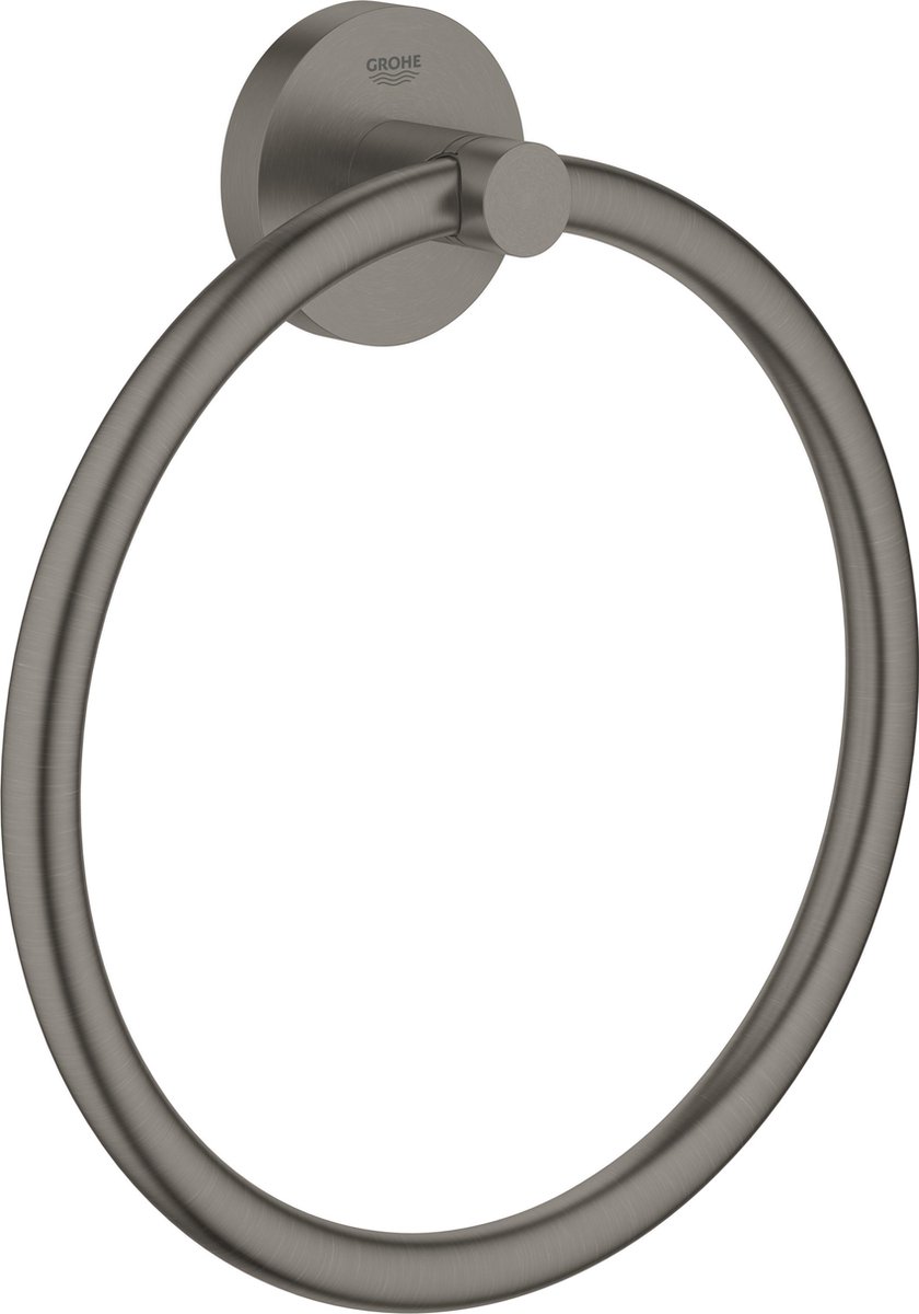 Grohe Essentials Handdoekring Hard Graphite Geborsteld - Negro