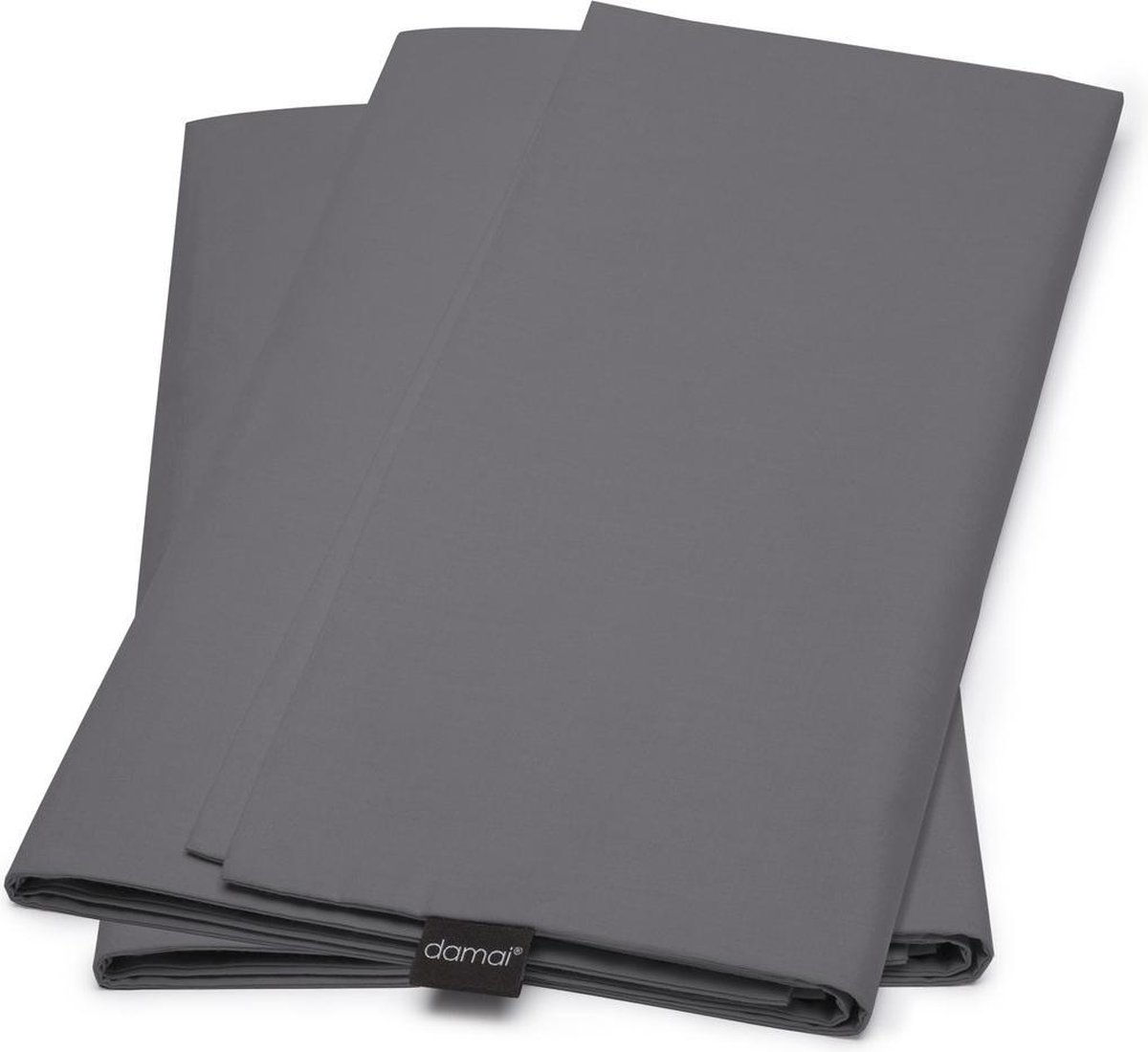 Damai Kussenslopen Biologisch Katoen Satijn Met Rits - anthracite - 80x80cm - Grijs