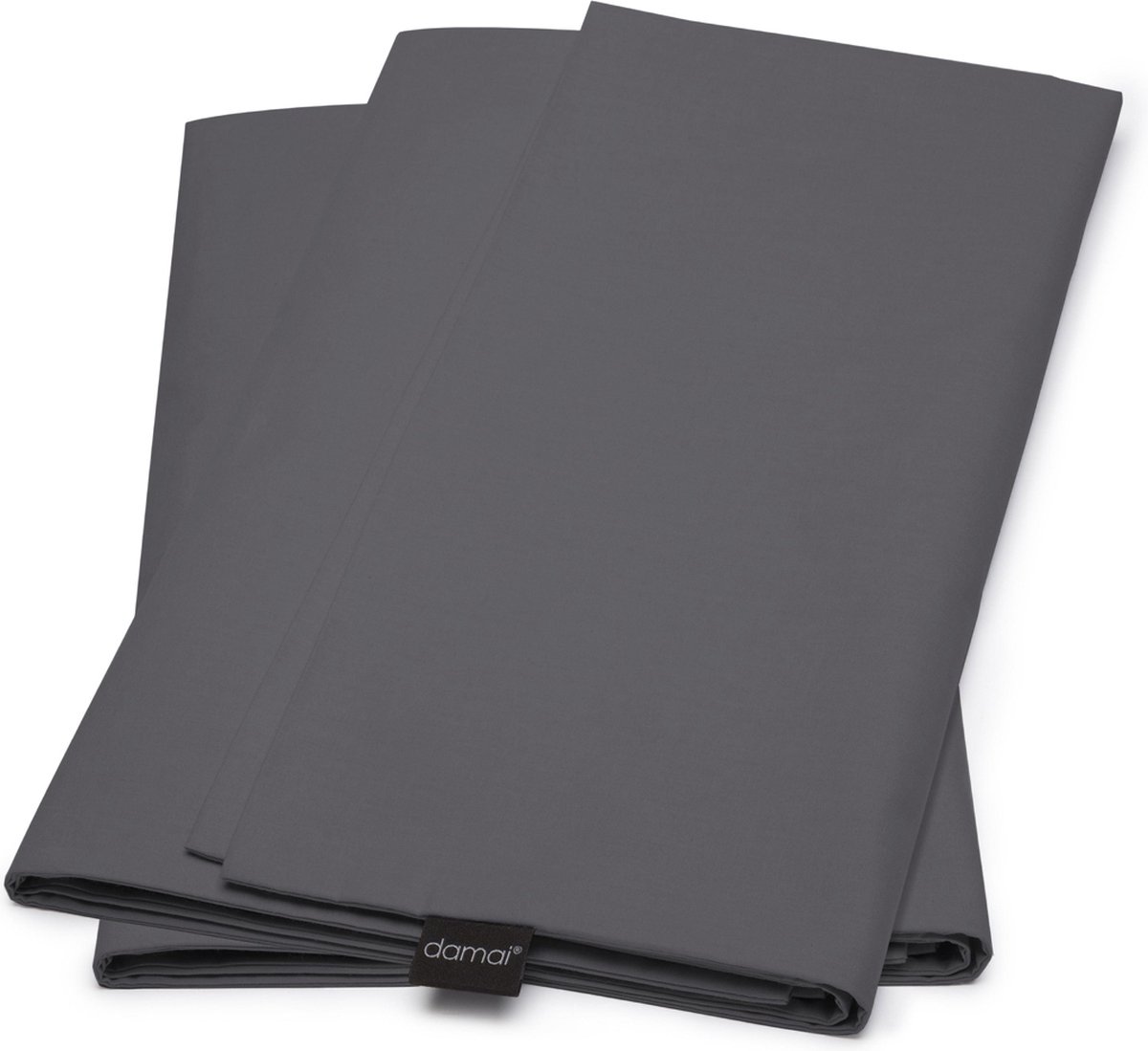 Damai Kussenslopen Biologisch Katoen Satijn Met Rits - anthracite - 80x80cm - Grijs